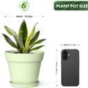 WSMKSZ 6 Inch Thick Plastic Plant Pots with Drainage Holes and Trays 6 Pack Nursery Pots for Indoor & Outdoor House Plants, Seedling Starter Planters for Garden Flowers, Colorful