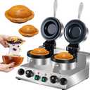 Ice Cream Burger Maker, double UFO Burger Maker, Ice Cream Filling Waffle Maker, Hamburger Waffle Maker Sandwich Press Non-stick Panini press waffle machine 2600W Gelato Panini Press machine