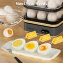 Evoloop Rapid Egg Cooker Electric 12 Eggs Capacity, Soft, Medium, Hard Boiled, Poached, Omelet Maker Egg Poacher & Vegetable Steamer, BPA Free Tray(Grey)