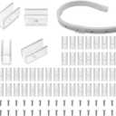 Neon Rope Light Mounting Brackets, 100PCS Install Fixing Clips Accessories for 6x12mm Silicone LED Flex Strip Lighting, DIY (100 Screws, 100 Clips)