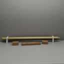 Rustic Boho Style Single Curtain Rod Set with Carved Square Finial,72-144 inch, Standard Single Beige Drapery Rod for 1 Pack, 1 inch diameter, Adjustable Length