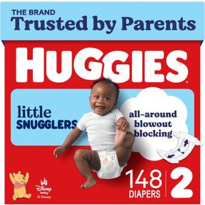 Huggies Little Snugglers Diapers Size 2, 148 Count