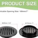 PATIKIL 7 Inch Round Soffit Vent, Aluminum Alloy Wall Vent Grille Cover Exterior Exhaust Louvered Vent with Built-in Mesh for Kitchen Bathroom Garage, Black