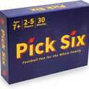 Pick Six  The Ultimate Football Themed Card Game! Strategic Card Game for Kids and Adults. Great for Parties and Game Nights. 2-5 Players, Ages 7+.