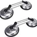 SOLUDE 2 Pack Glass Suction Cup,Aluminium Heavy Duty Vacuum Lifter for Moving Glass/Window/Tiles/Mirror/Granite,Double Gripper Sucker Plate