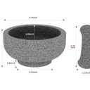Large Mortar and Pestle - Double Sided Stone Mortar Unpolished Granite Bowl 6.5 Cups 8.5 Inch for Grinding Spices, Salsa Sauce, Avocado Sauce Molcajete Bowl