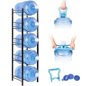 Klvied 5-Tier Heavy Duty Water Jug Organizer, 5 Gallon Cooler Jug Rack for Kitchen, Office, Living Room