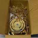 HOHIYA Rotating Ornament Display Tree Stand 24 Inch Metal Wire Hook Hanger for Hanging Christmas Balls Halloween Ornaments Craft Display Easter Decorations Tabletop Taiwan Made Brass Gold