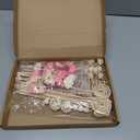 Queekay 32 Pcs Reed Diffuser Sticks Set Include 21pcs Natural Rattan Wood Beads, 11 Style Fragrance Diffuser, Rattan Reed Fragrance Replacement for Home(Pink Color)