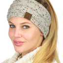 C.C Soft Stretch Winter Warm Cable Knit Fuzzy Lined Ear Warmer Headband