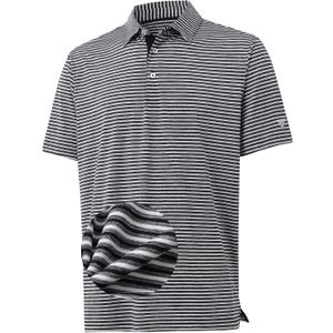 M MAELREG Golf Polo Shirts for Men Stripe Performance Moisture Wicking Dry Fit Collared Mens Polo Shirts Short Sleeve (XL)