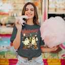 Magical Halloween Shirts for Women Funny Nightmare On Main Street Graphic Tees Spooky Season Casual Short Sleeve Fall Tops (Gray, XXL)