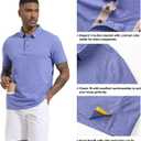 Men's Polo Shirts Short Sleeve Cotton Blend Moisture Wicking Dry Fit Performance Collared Golf Shirts for Men (Blue, XXL)