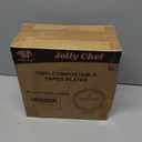 JOLLY CHEF Compostable Compartment Paper Plates [ ] Heavy Duty Divided Disposable Eco-Friendly Bagasse Biodegradable Round Trays for Party Dinner Lunch Christmas (Brown)