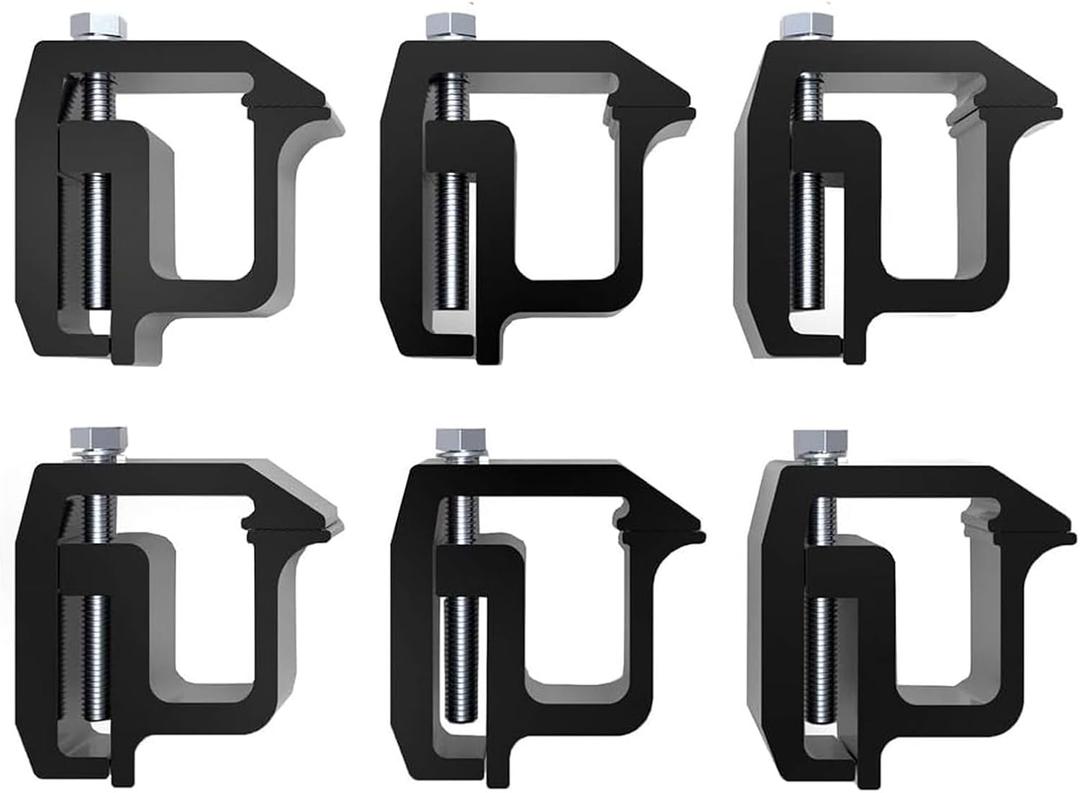 iFJF Mounting Clamps Truck Caps Camper Shell Powder-Coated Replacement for Chevy Silverado Sierra 1500 2500 3500, Dakota Ram 1500 2500 3500,F150 F250 Set of 6 (black)