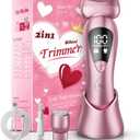 Cordless Electric Razors for Women: Rechargeable Painless Bikini Trimmer for Body Hair - IPX7 Waterproof Shaver with LED Display for Face/Underarm/Leg Light Pink