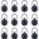 Lock 2 Packs Combination Lock Locker Lock for Gym and School Lockers Safe Combination Padlock Mini Combination Lock (12Pack)