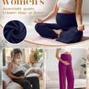 3 Pack Women's Maternity Pants Loose Wide Leg Pregnancy Sweatpants Over the Belly Lounge Pants Pajama with Pockets(Black, Navy Blue, Fuchsia,Medium)