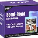 100ct Semi Rigid Card Holders & 100ct Card Sleeves for PSA, SGC, BGS, CSG Graded Card Submissions, Semi Rigid Baseball Cards Sleeves Protectors, PSA Graded Trading Cards Sleeve