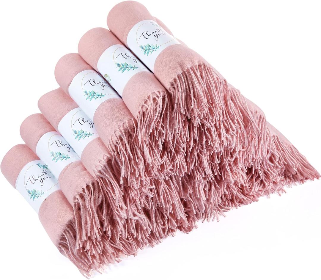 25 Pcs Wedding Shawls Bridesmaid Gifts Baby Shower Bridesmaid Shawl Proposal Wedding Party Favor (Pink)