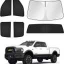 Canvcle Sunshades for Dodge Ram 2500 3500 2010-2025 2026 Accessories Windshield Sun Shade Side Rear Window Shade Cover Sun Visor Shield Privacy Protection Keep Vehicle Cool Black 6PCS