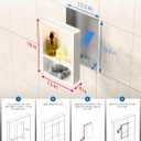Lighted Shower Niche,Bathroom Wall Niche with LED Light Strip Waterproof,No Tile Needed,Double Shelves Stainless Steel,(Matta White, 18 * 12 * 4 in)