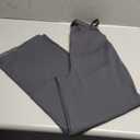 G4Free Flurrylux Fleece Lined Maternity Wide Leg Pants Cotton Over The Belly Pregnancy Sweatpants (Small Petite, Dark Gray)