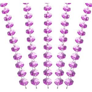 PATIKIL 14 mm Crystal Garland Strands, 16.4 Ft Acrylic Octagon Chandelier Bead Chains String for DIY Craft Wedding Party Home Decorative Jewelry Making, Purple