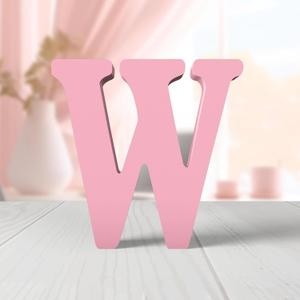 6 Inch Pink Wood Letters Unfinished Wood Letters for Wall Decor Decorative Standing Letters Pink Block Letters for Wall Decoration for Craft Home Party Projects (W)