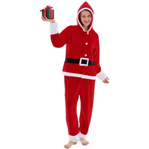 Unisex Adult Onesie Pajamas Animal One Piece Snug Fit Halloween Costume Sleepwear Homewear (Red, M)