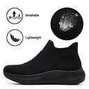 Womens Slip on Walking Shoes Comfort Lightweight Breathable Sock Shoe Non-Slip Mesh Casual Fashion Tennis Running Sneakers Black, 11