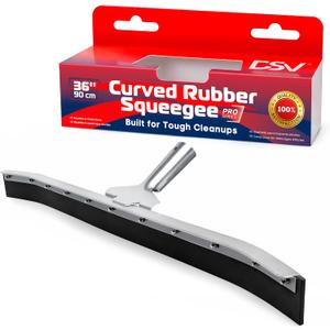 Curved Floor Squeegee 36’’, Rubber Blade Garage Squeegee, Taper Pole Connection - Handle Sold Separately for Tiles, Concrete and Asphalt