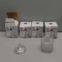 Aoriher 4 Pcs Crystal Glass Candy Jar Set with Lids Home Decorative Storage Jars for Apothecary, Bathroom, Kitchen, and Pantry, Ideal for Cotton Swabs and Jewelry(Medium,Rainbow)