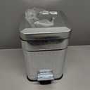 CEROELDA Small Can with Lid5L/1.3 Gal, Outdoor Dog Poop Garbage Can Farmhouse Retro Metal Waste Bin w/Step Pedal for Bathroom Bedroom Office Soft Close Galvanized Steel…