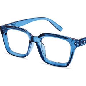 IBOANN Oversized Blue Light Glasses for Woman, Funky Fashion Glasses With Preppy Look, Reduce Screen Fatigue Computer Glasses (Medium)