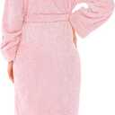 PAVILIA Premium Womens Plush Soft Robe Fluffy, Warm, Fleece Sherpa Shaggy Bathrobe (Pink)