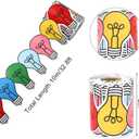 5 x 32.8ft Colorful Light Bulletin Board Border Y2K Light Bulb Die-Cut Border Trim for Motivational Chalkboard Decoration