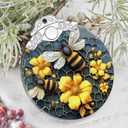 Bee Christmas Decoration - Stained Glass Tree Ornaments, Xmas Gift for Friend, Family, Coworker