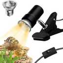 GOZILLA Reptile Heat Lamp, Turtle Lamp with 50W UVA/UVB Turtle Light Bulb, 360Rotatable Clip Reptiles Basking Light for Amphibian and Reptile Tanks, Terrariums, Cages.(Black)