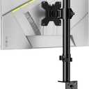 H&C(hcck&Cllassp) Single Monitor Stand for 13-27" Monitors up to 17.6lbs, Adjustable Heights and Angles Monitor Arm, Desk Mount Stand with C-Clamp, VESA 75x75mm or 100x100mm, Black