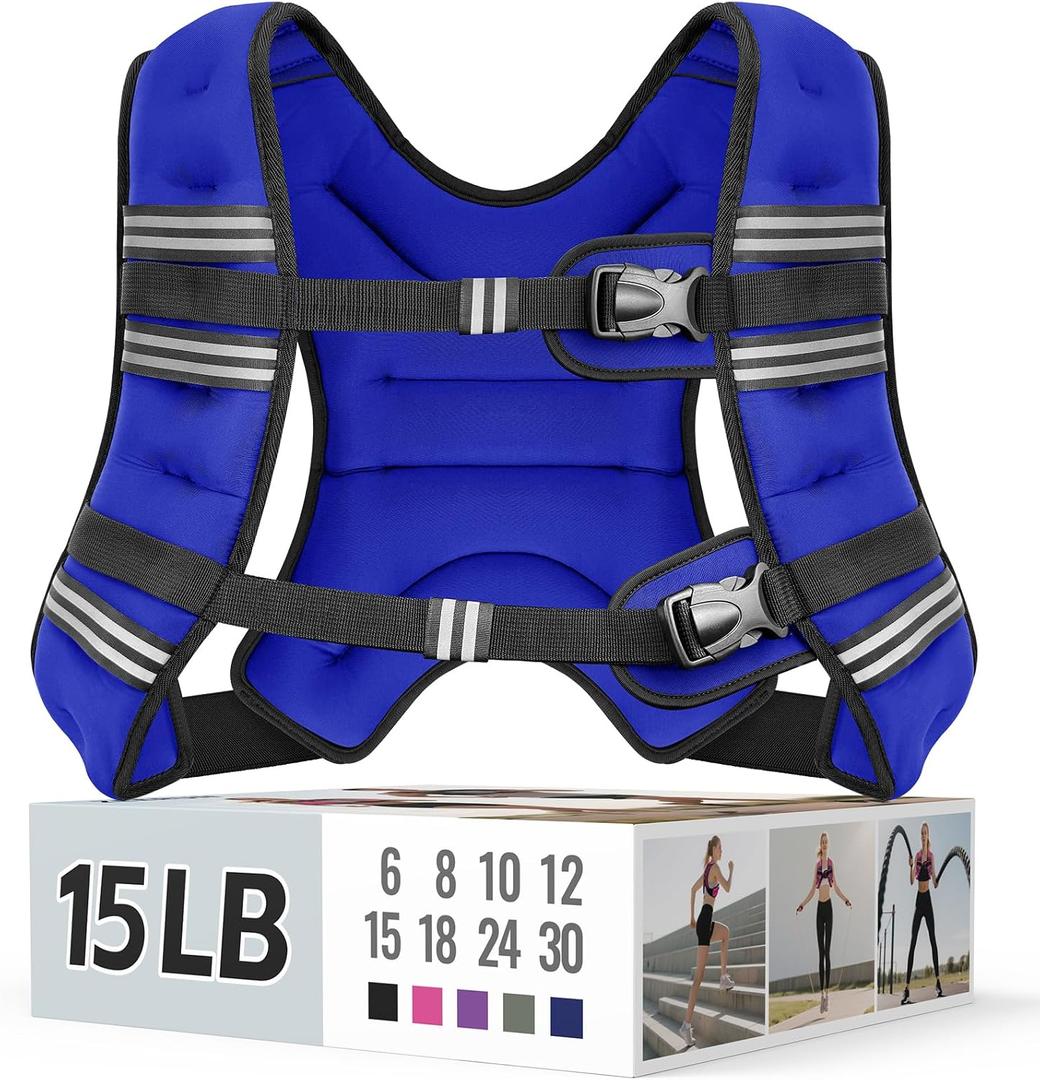 Zeerun Weighted Vest for Women & Men with Reflective Stripe and Adjustable Buckle, Comfortable & Durable Rucking Vest for Walking, Running & Strength Training