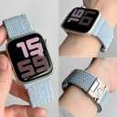 Nylon Braided Watch Bands Compatible with iWatch Series 11/10/9/8/7/6/SE/5/4/3/2/1, Sport Strap for 38mm/40mm/41mm/42mm Women Men, Stretchy Nylon Band with Zinc Alloy Parachute Buckle