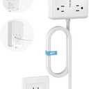 Surge Protector Power Strip, Flat Plug Extension Cord with Multiple Outlets, 6 AC, 4 USB (2 USB C), 5FT Outlet Extender Stick, Home Office Dorm Room Essentials, White