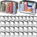 36 PCS Clear Makeup Bags Travel Toiletry Bags with Zipper Waterproof PVC Cosmetic Pouches Portable Transparent Organizer Cases for Women Men Transparent