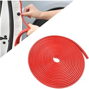 Car Door Edge Guards, Universal Rubber Seal Protector, U Shape Edge Trim, Red, 32FT