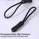 32 Pack Zipper Pull Replacement Kit Universal Detachable Zipper Pulls Tabs Zippers Pull Replacement Luggage Zippers Pulls for Backpacks Purses Jackets Boot Coat Clothing Pants, Black Silver