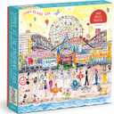 Galison Michael Storrings 500 Piece Jigsaw Puzzle for Families, Summer at The Amusement Park Scene, Great Family Puzzle to Enjoy Together