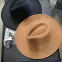2 Pack Wide Brim Stylish Felt Panama Hats for Women & Men - Classic Fedora Hats With Belt Buckle