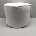 ZICOTO Beautiful Boucle Pouf Ottoman and Foot Rest - Elevate Your Living Room Decor with Lightweight Comfort and Charm - A Round Modern Foam Filled Foot Stool Perfect to Rest Your Feet (White)