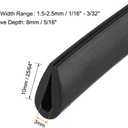 Uxcell Edge Trim U Seal Black Rubber Plastic U Channel Edge Protector Fits 1/16" - 3/32" Edge 20 Feet Length
